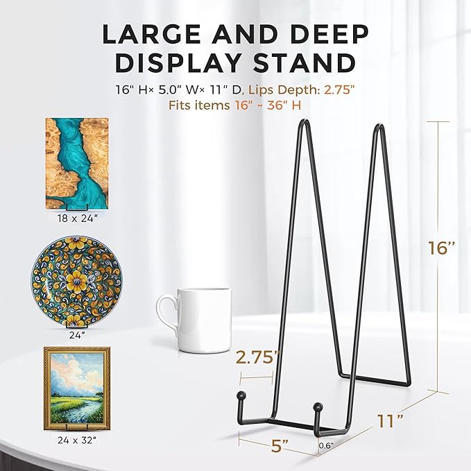 TR-LIFE 16 Inch Black Metal Plate Stand - Image 3
