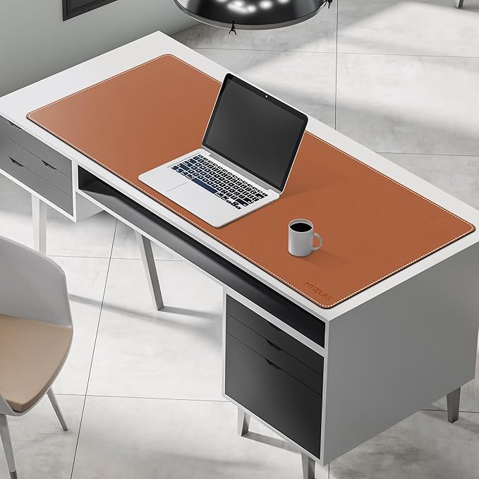 Mydours Cork & PU Leather Desk Mat, Dual-Sided Portable Desk Pad Blotter - Image 4