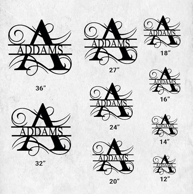 Personalized Metal Name Signs, Split Letter Monogram Wall Decor, Custom Last - Image 6
