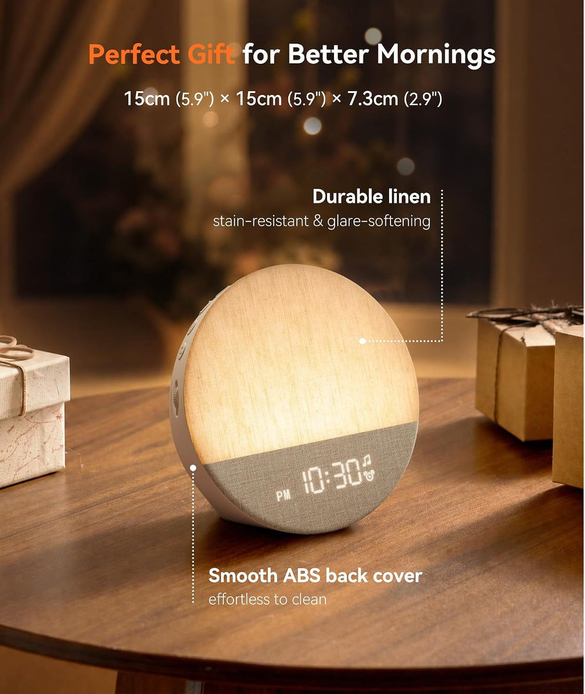 dreamegg sunrise alarm clock, natural wake up light, view 9