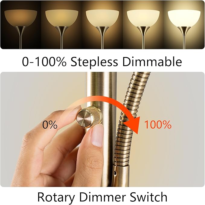 Floor Lamp, Dimmable Standing lamp, Stepless Dimming Brightness, Included 9W - Image 2