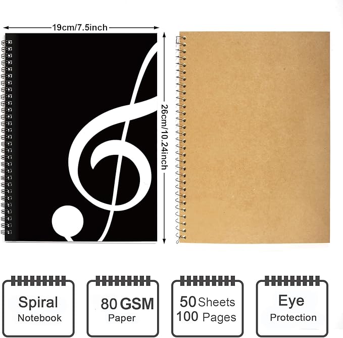 MAXCURY Blank Sheet Music Composition Manuscript Staff Paper Art Music Notebook - Image 2