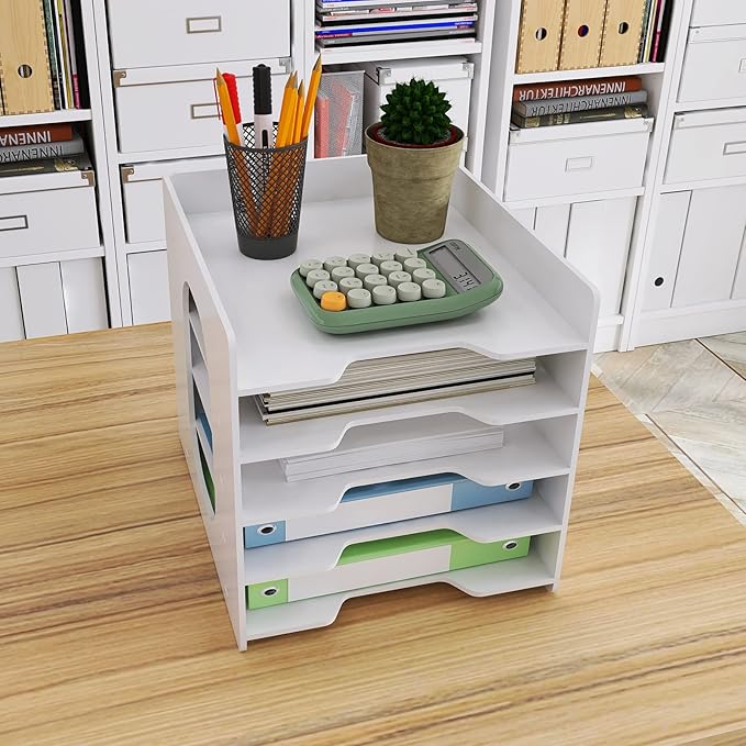 Natwind 5-Tier Desk Organizer, File Organizer, File Paper Organizer - Image 3
