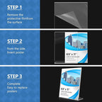 Eocnrhe Acrylic Sign Holder 8.5 x 11 12 Pack, Double-Sided Clear Sign Holder - Image 5