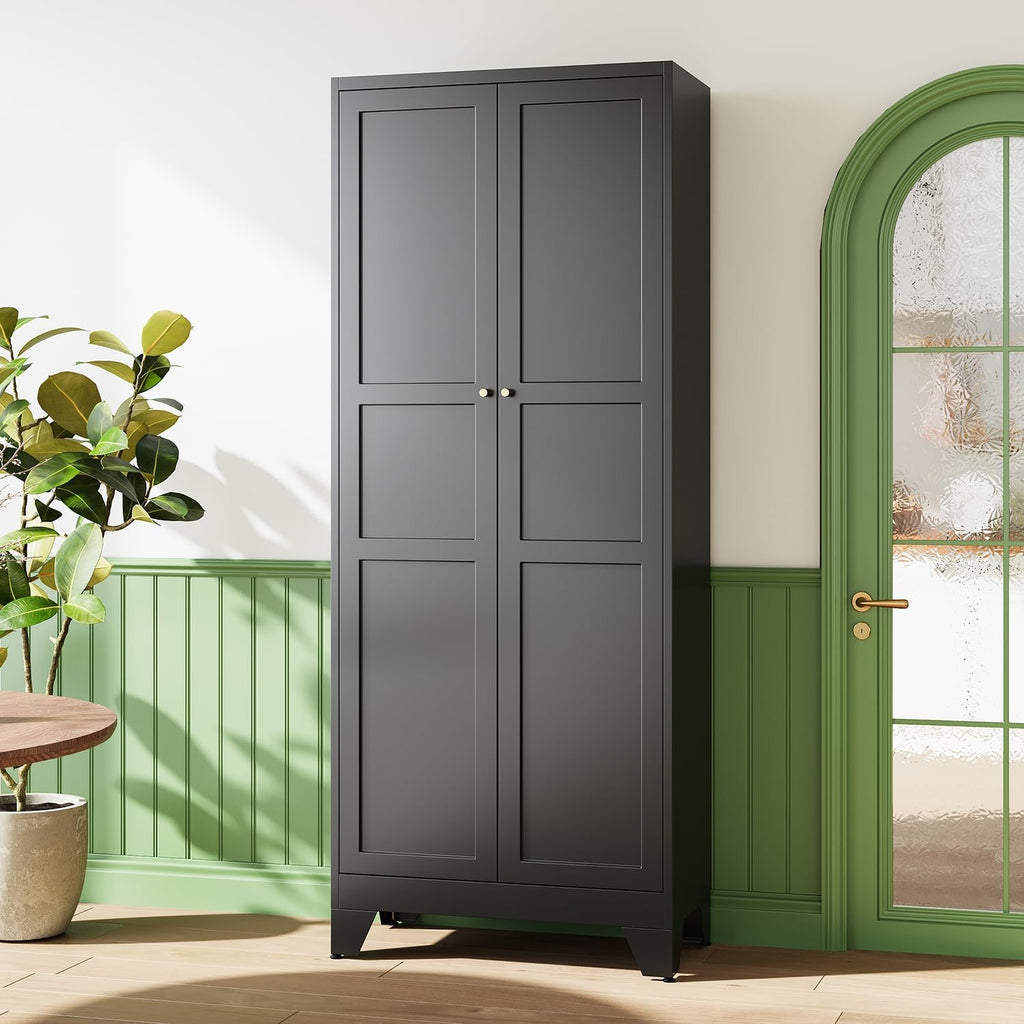 letaya 75" h metal storage cabinet with 2, view 9