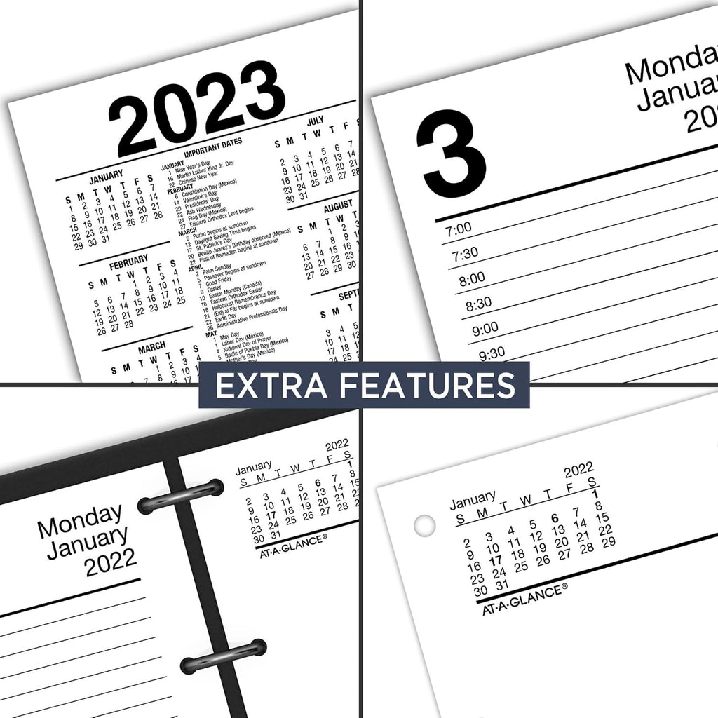 2022 Daily Desk Calendar Refill by AT-A-GLANCE, 3 1/2" X 5 27/32", Loose-Leaf (E71750)