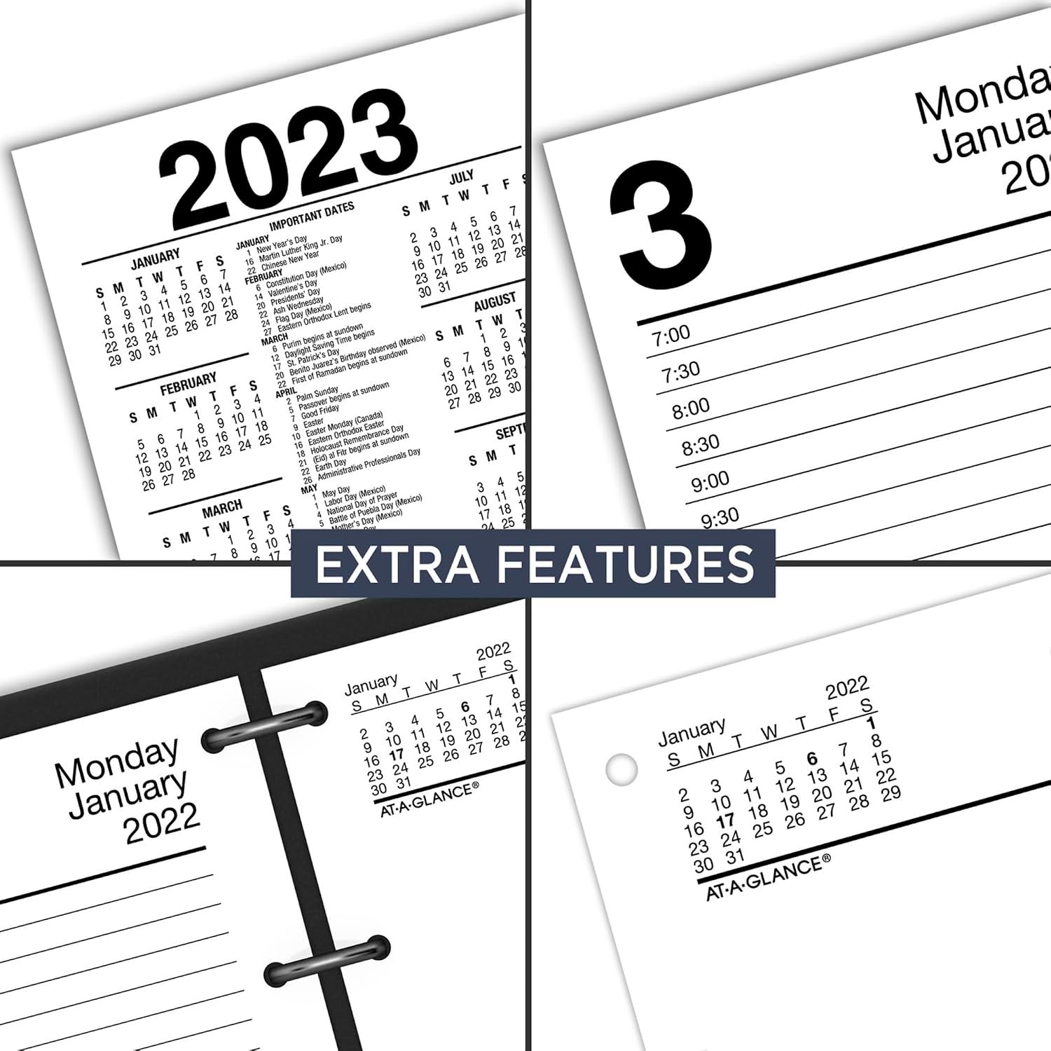 2022 Daily Desk Calendar Refill by AT-A-GLANCE, 3 1/2" X 5 27/32", Loose-Leaf (E71750)