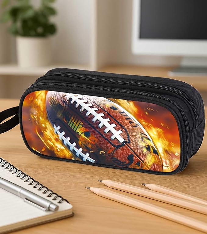AnySmic Football Pencil Case for Boys and Girls, Sports Large Capacity Pencil - Image 4