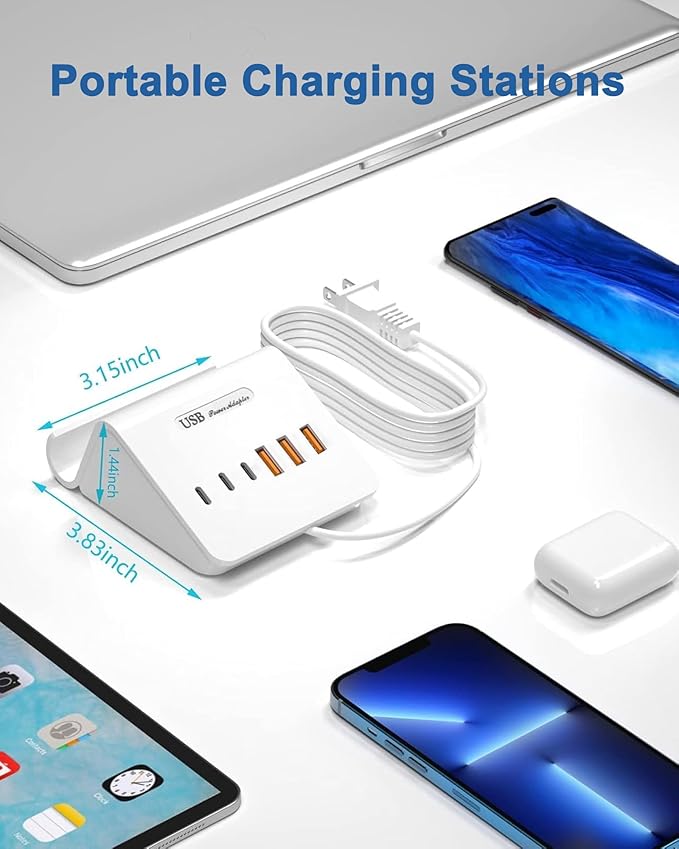 VHBW USB Charging Station, 6 Port 3USB-A and 3USB-C Charging Station - Image 6