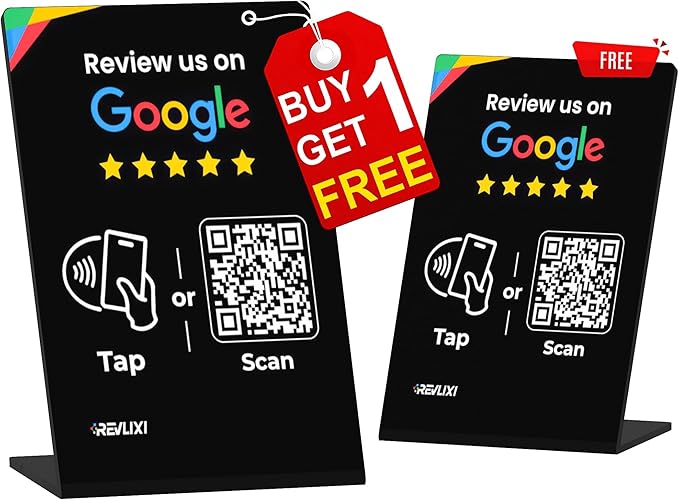 REVLIXI Google Review Stand -Boost Reviews w/Reusable Google Review Tap Card by REVLIXI