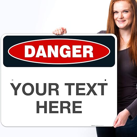 Custom Danger Sign, OSHA Sign, 24x30 Inches, Rust Free .063 Aluminum, Fade - Image 2