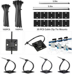 ELII 300PCS Cable Management Kit, 4 Cable Sleeve 35 Cable Clips - Image 4