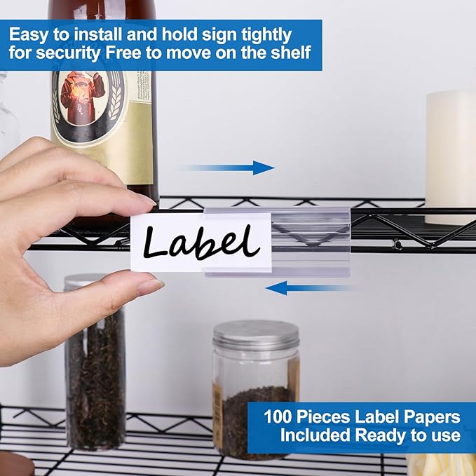 100 Pcs Wire Shelf Label Holder - Image 4