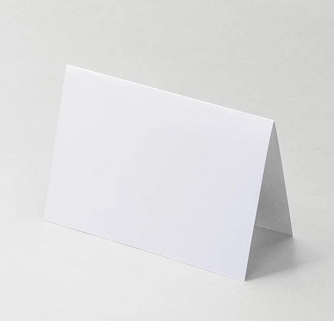 4x6"Plain White Folding Tent Cards-8x6"Folds to 4x6"- Simple Blank Card Stock by CLEVERSIGNS