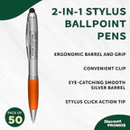 DISCOUNT PROMOS Custom Stylus Ballpoint Pens Set of 50, Personalized Bulk Pack - Image 3