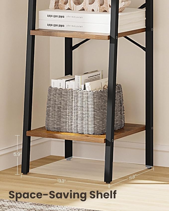 Hzuaneri Ladder Shelf, Bookshelf Bookcase, Freestanding Corner Storage Shelve - Image 5
