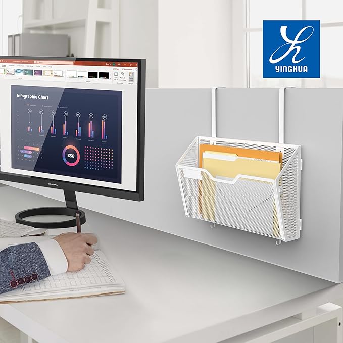 YINGHUA 6 Pack Mesh File Holders Wall Mounted - Image 5