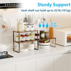 Golener Countertop Organizer Corner Shelf, 2 Tier Adjustable Stackable Corner - Image 4