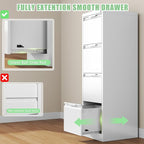 4-Drawer File Cabinet with Lock, Metal Vertical Filing Cabinets - Image 4
