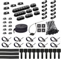 ZIIYAN 163 PCS Cable Management Kit, 3 Wire Organizer Sleeve, 8 Self Adhesive by ZIIYAN