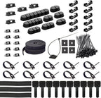ZIIYAN 163 PCS Cable Management Kit, 3 Wire Organizer Sleeve, 8 Self Adhesive by ZIIYAN
