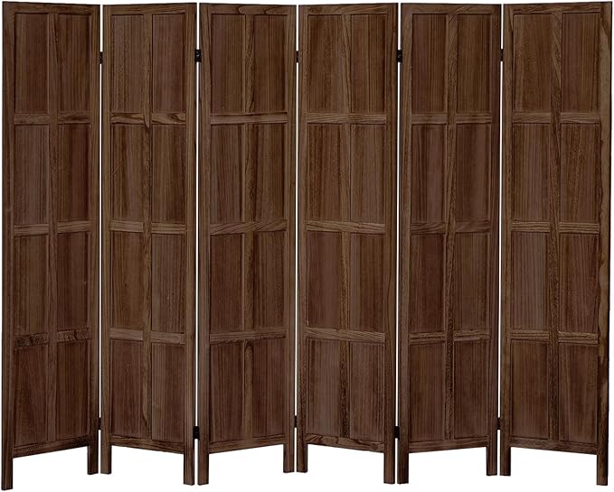 Leesinwing Wood Room Divider 6 Panel Folding Privacy Screen, Classic 5.6Ft - Image 6