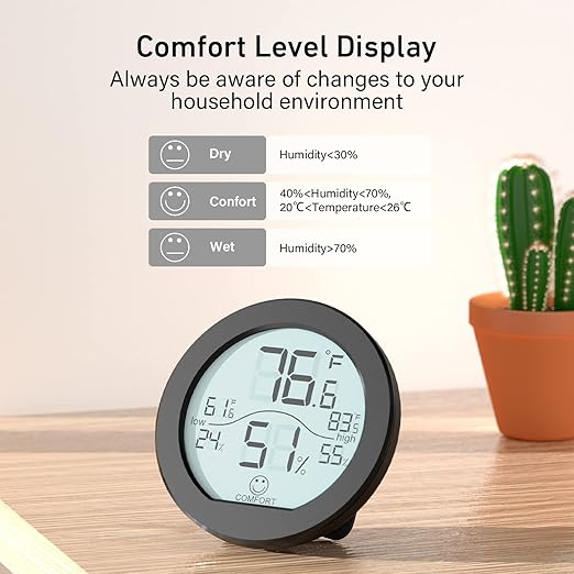 SECRUI Hygrometer Thermometer for Room Temperature Humidity Meter Indoor - Image 3