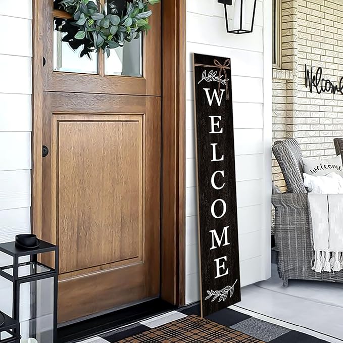Welcome Porch Sign Decor Wooden Hanging Sign Door Porch Standing Decorative - Image 4