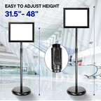 SENZHIYI Heavy Duty Poster Sign Stand Holder Adjustable Snap Open Aluminum - Image 6