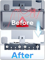 NODOCA No Drill Under Desk Cable Management Tray, Punch-Free Clamp on, Metal - Image 4