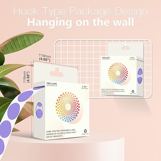 1 Inch Round Color Coding Labels, 1000 Dots Per Roll Lavender Color Coded Dot - Image 3