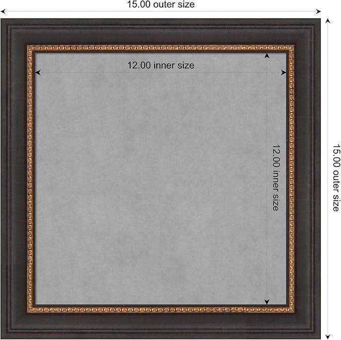 Amanti Art Black Framed Magnetic Board 15x15 X-Small Vision Board - Image 4