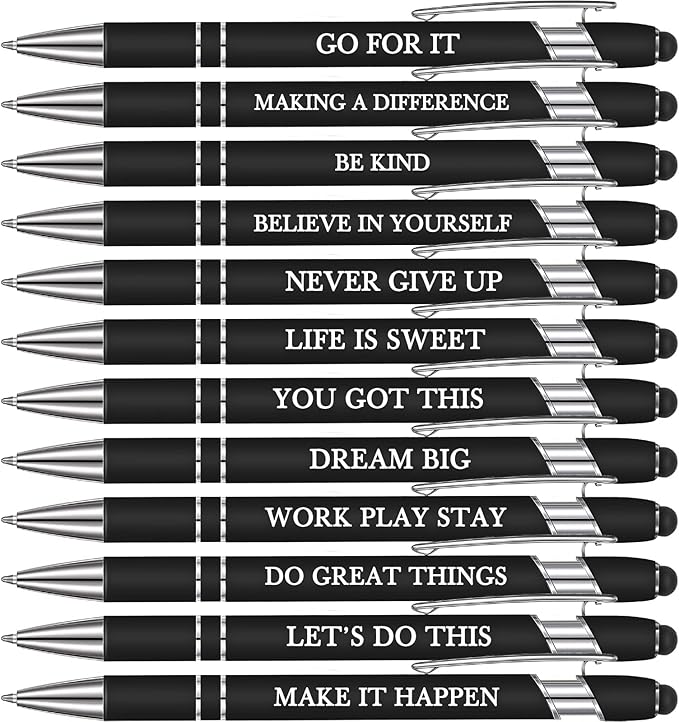 Zonon 12 Pcs Inspirational Pens Bulk Funny Ballpoint Pen by Zonon