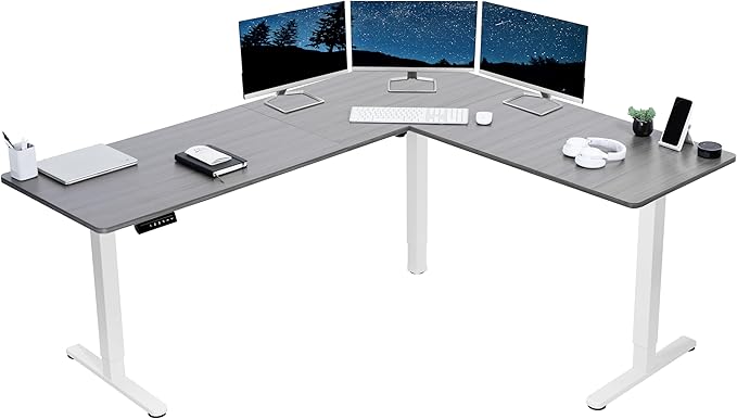 VIVO Electric Corner 75 x 63 inch L-Shaped Standing Desk, Memory Height by VIVO