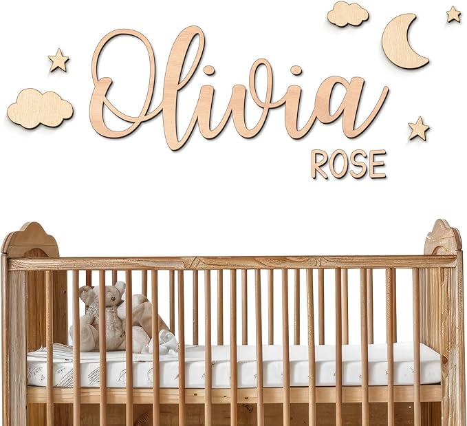 Personalized Wooden Name Sign for Nursery by Woodartis