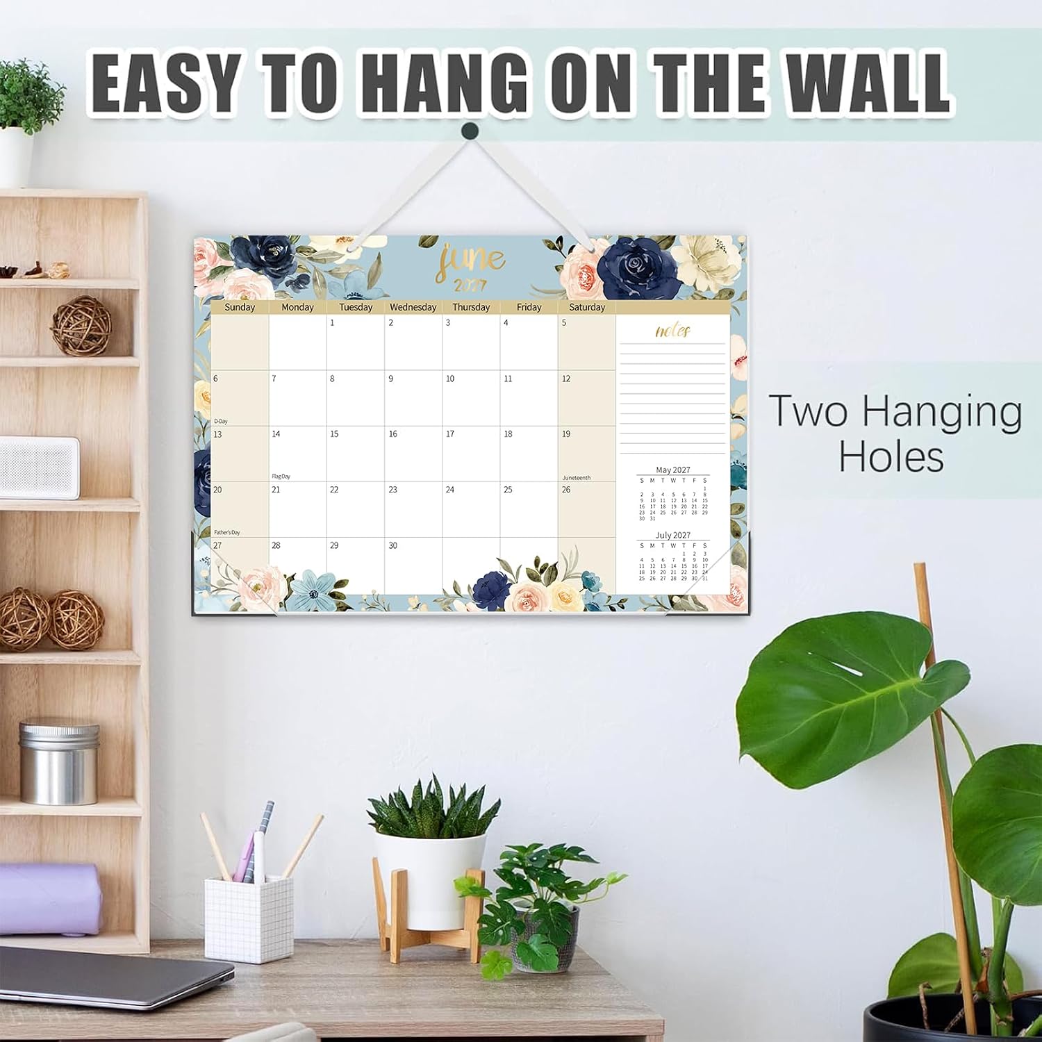 Guasslee Desk Calendar 2026-2027, 19 Month Jun 2026-Dec 2027, 17" X 11.5" | Academic Wall Calendar With To-Do List, Notes Section For School Year Office Home Teacher Planning
