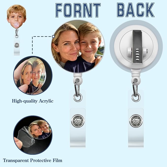 Custom Badge Reel Personalized Retractable ID Badge Holder - Image 5