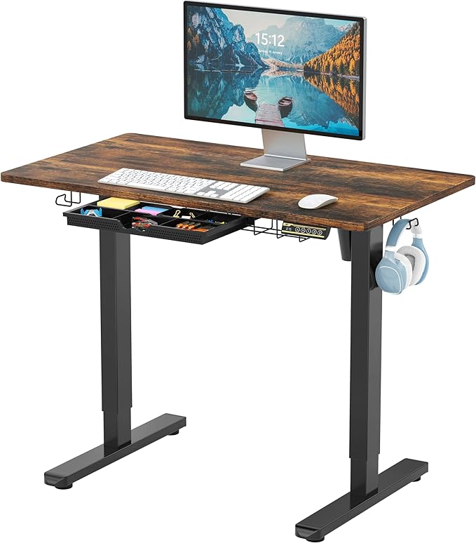 SHW 40-Inch Electric Height Adjustable Standing Desk by SHW