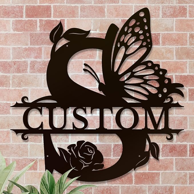 Personalized Custom Letter Name metal Signs, Custom Black Letter Monogram Wall - Image 4
