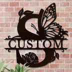 Personalized Custom Letter Name metal Signs, Custom Black Letter Monogram Wall - Image 4