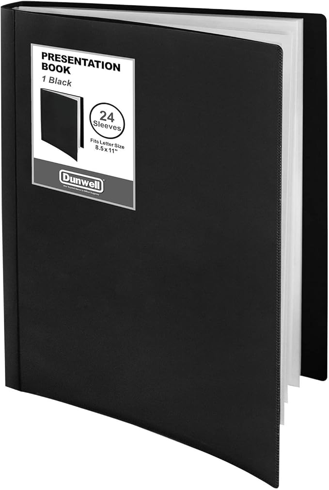Dunwell Presentation Binder 24-Pocket, Displays 48 Pages, 8.5x11 Portfolio by Dunwell