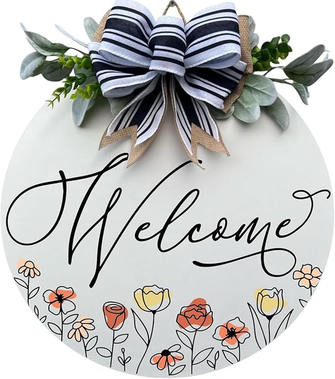 Wood front door sign Wood sign Home decor Welcome sign Sign by Unknown