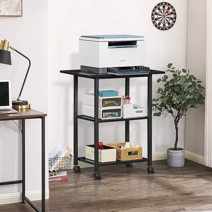 Lerliuo 3-Tier Printer Stand, Industrial Mobile Printer Table - Image 6