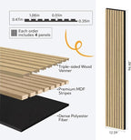 Olanglab Wood Slat Wall Panels 4 Pack, Wooden Acoustic Wall Panels, 94.5"x12.6" - Image 2