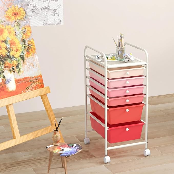 RELAX4LIFE 6-Drawer Rolling Storage Cart - Image 2
