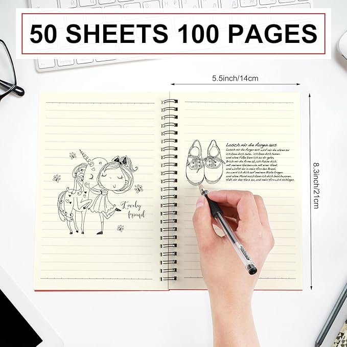 Yahenda 18 Pcs Spiral Notebook Bulk A5 Journal Lined 8.3'' x 5.5'' Writing - Image 2