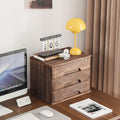 Solid Wood Desktop File Cabinet with Lock 3 Drawer Office Storage Box for nizing Documents Flat File,A-3 Layer