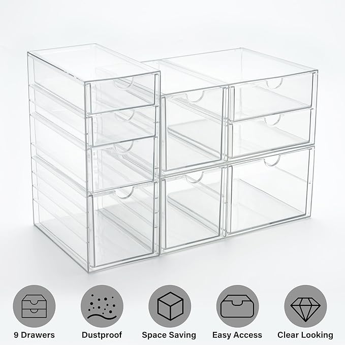 Prsildan Acrylic Drawer Makeup Organizer - Image 8