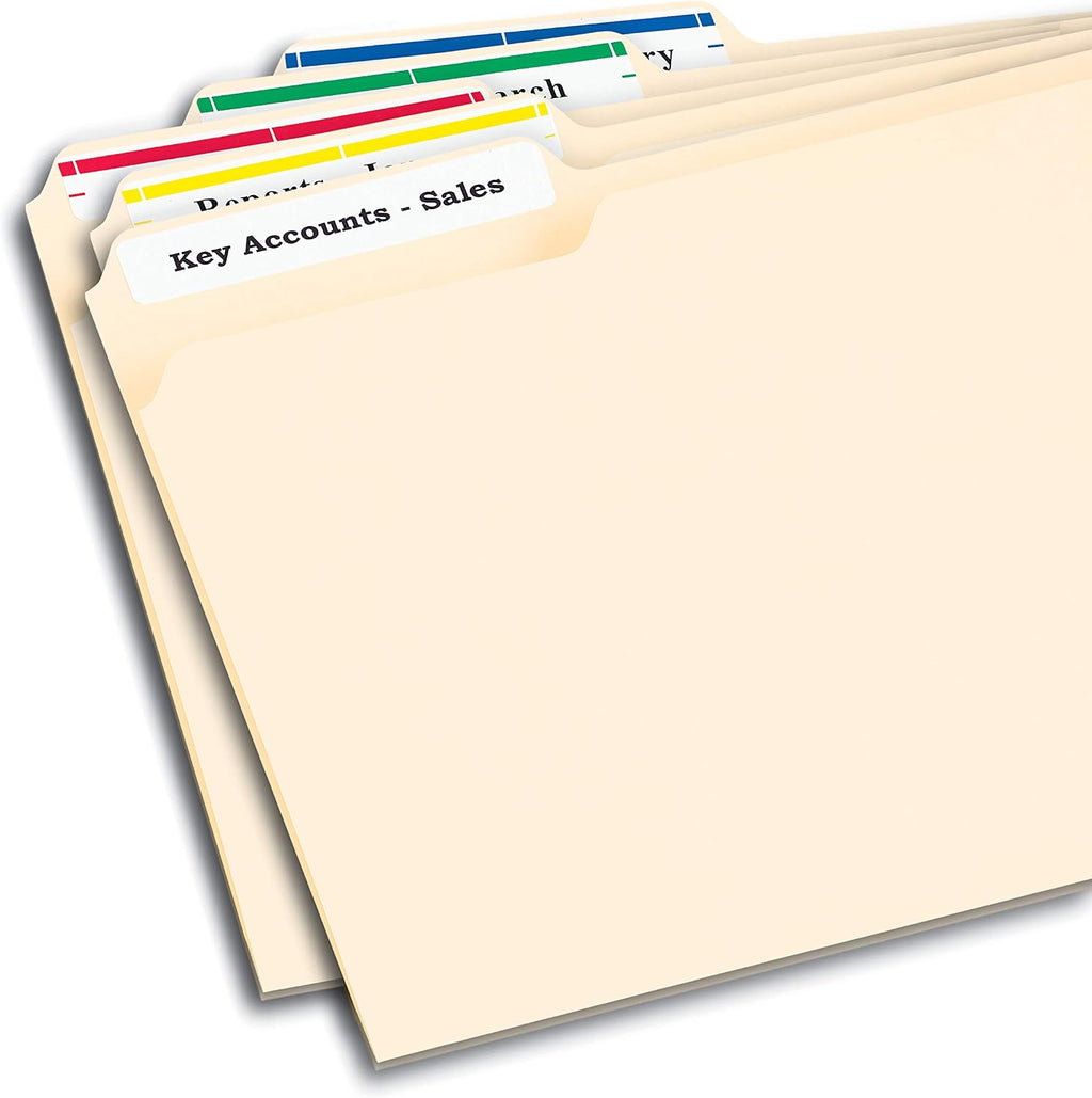 Avery TrueBlock File Folder Labels, 2/3" x 3-7/16", 750 Printable Labels, Assorted Colors, Permanent (5266)