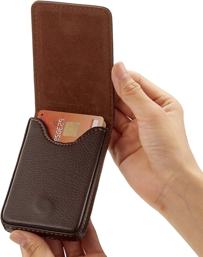 Outus 2 Pieces Business Card Holder, PU Leather Business Card Case Pocket Wallet - Image 5